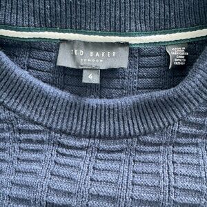 Ted Baker Men's Textured Blue Crewneck Sweater